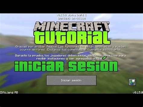 Como iniciar sesión en Minecraft Pe 0.15.0   YouTube