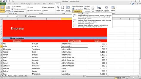 Como inmovilizar celdas y dividir columnas en Excel   YouTube