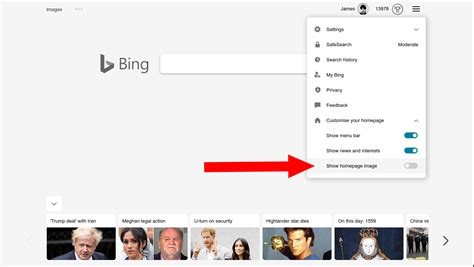 Cómo ocultar la foto de Bing del día