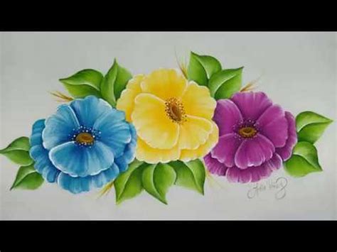 como pintar flores facil parte 2   YouTube