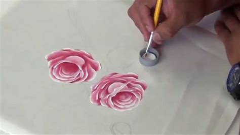 Como pintar Rosas rosadas en Tela  1/2    YouTube