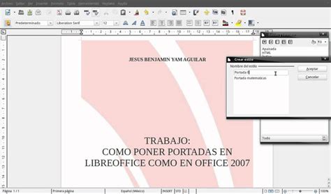 como poner, crear portadas en writer openoffice ...