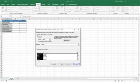 Cómo separar texto en columnas Excel 2019, Excel 2016 ...