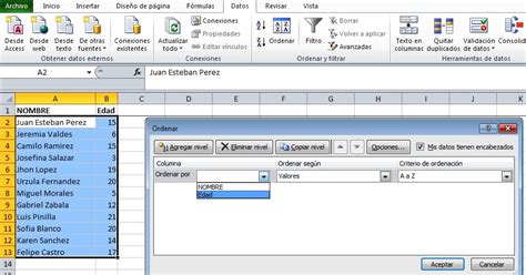 Como utilizar Excel: Ordenar en Excel   Filtrar en Excel