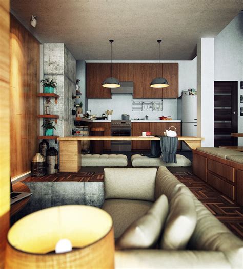 Compact Loft Apartment With High Ceiling Creates Extra ...