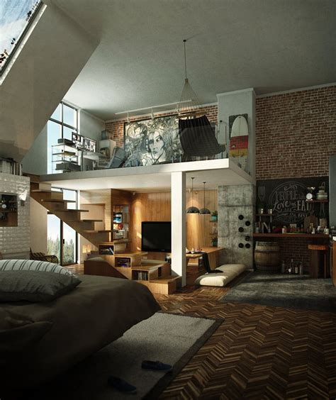Compact Loft Apartment With High Ceiling Creates Extra ...