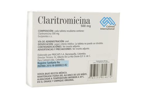 Comprar Claritromicina 500 mg 10 Tabletas En Farmalisto ...