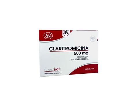 Comprar Claritromicina 500 Mg Con 100 Tabletas Ac Farma En ...