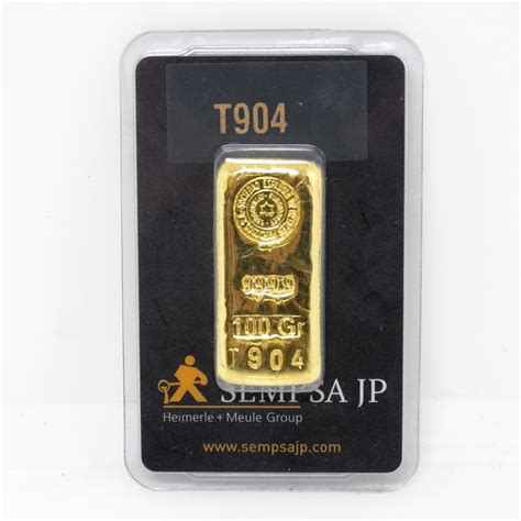 Comprar Lingote de oro 100 gramos 9999 Marca SEMPSA online