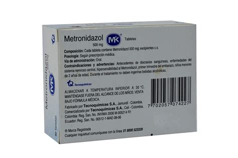 Comprar Metronidazol 500 mg X 40 Tabletas. En Farmalisto ...