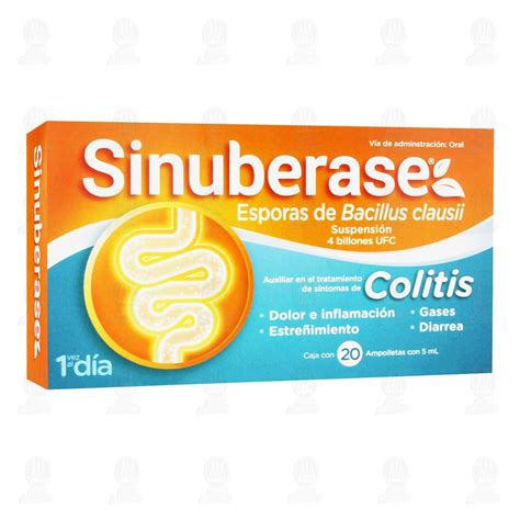 Comprar Sinuberase Colitis Probióticos 20 Ampolletas 5ml   Farmacia Prixz