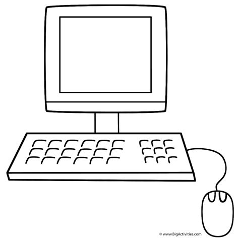Computer   Coloring Page  Back to School