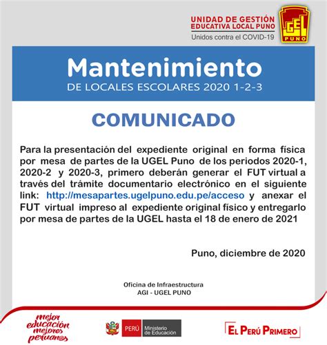 COMUNICADO MANTENIMIENTO 123 | Unidad de Gestion Educativa Local Puno ...