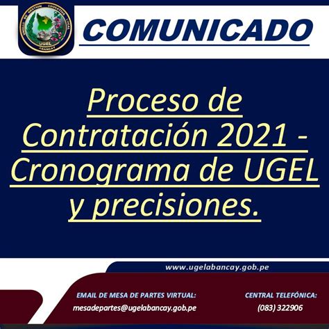 COMUNICADO – Proceso de contratación 2021. | UGEL Abancay