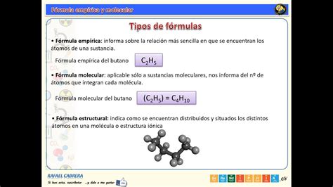 Concepto de Fórmula Empírica y Fórmula Molecular   YouTube