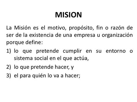 Concepto de mision y vision