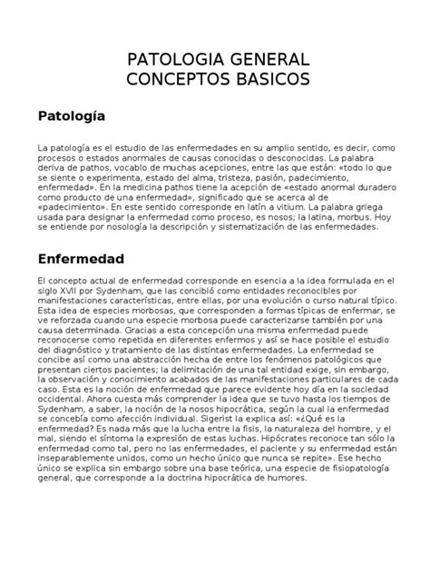 Conceptos Basicos de Patologia | Patología | Organismos | Prueba ...