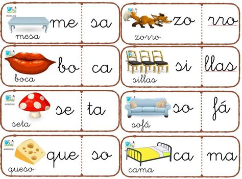 Conciencia fonológica. Recorta y pega según en número de sílabas ...
