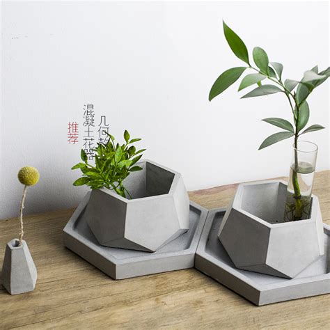 Concrete flower pot silicone molds cement plant pots ...