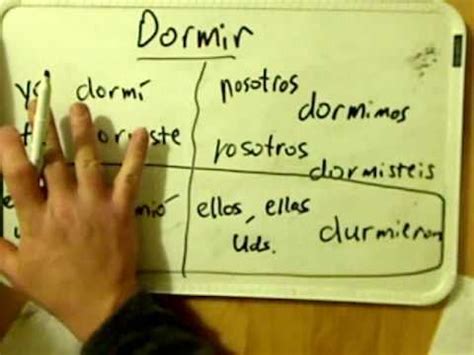 Conjugation of the verb DORMIR in the preterite tense ...