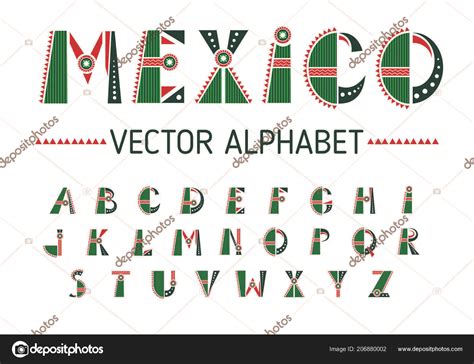 Conjunto de alfabeto de México — Vector de stock  Peliken ...