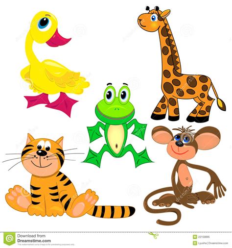 Conjunto De Animales Del Parque Zoológico. Illustration ...