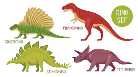 Conjunto de especies de dinosaurios | Vector Gratis
