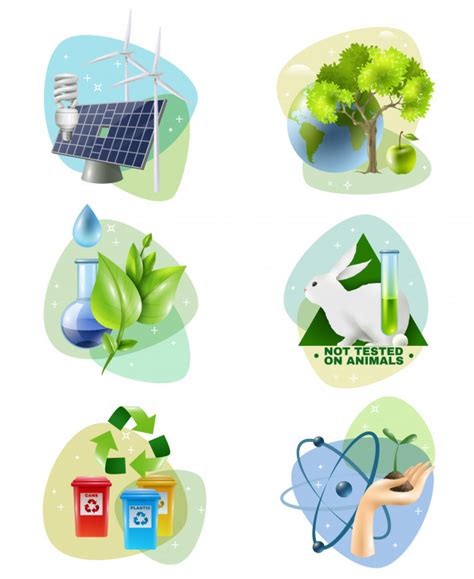 Conjunto de iconos ecológicos de protección del medio ...