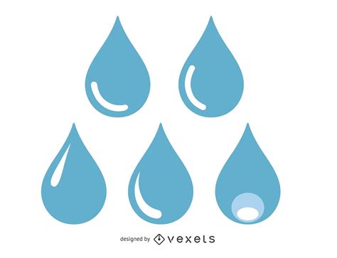 Conjunto de ilustración de gotas de agua azul Descargar vector