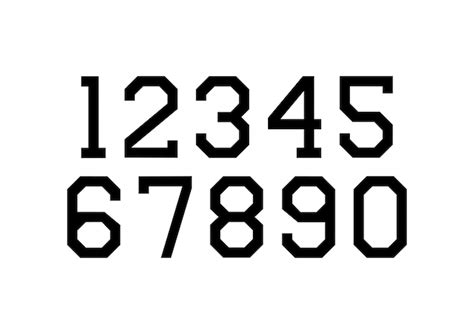 Conjunto de números con elementos de diseño de tipografía negra ...