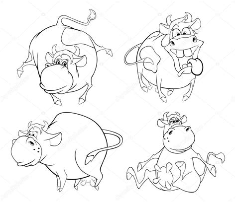 Conjunto de vacas felizes — Vetor de Stock  liusaart ...