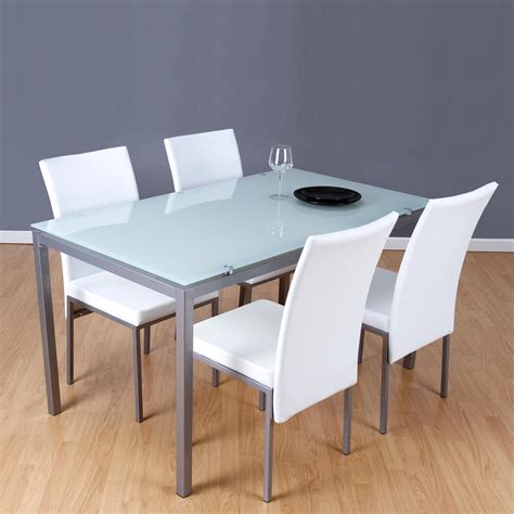 Conjunto mesa + 4 sillas LUX blanco | Closet Norte