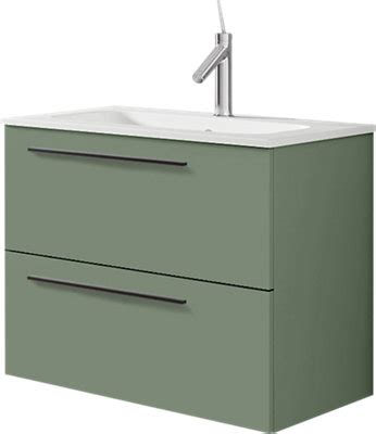 Conjunto mueble baño Mia verde mate 59,5x55x45 cm y lavabo ...