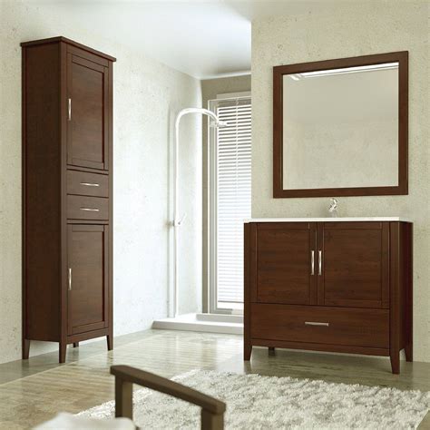 Conjunto mueble de baño Duelas + lavabo + espejo 80 cm nogal ...