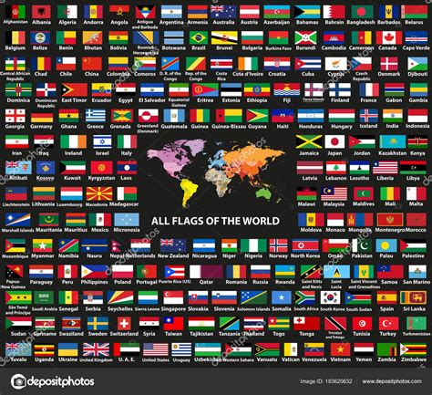 Conjunto Vector Todas Las Banderas Countries Sovereign ...