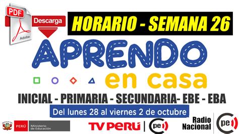 Conoce la PROGRAMACIÓN de la SEMANA 26 Horario Radio y TV  – Semana de ...
