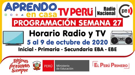 Conoce la PROGRAMACIÓN  Horario Radio y TV  de la SEMANA 27   Semana de ...