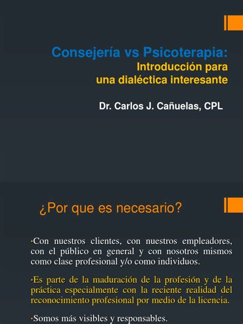 Consejería vs Psicoterapia