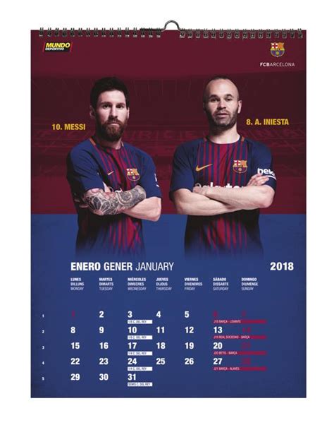 Consigue con Mundo Deportivo el calendario oficial del Barça 2018