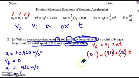 Constant Acceleration Problems   YouTube