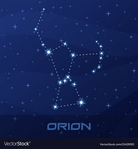 Constellation orion hunter night star sky Vector Image