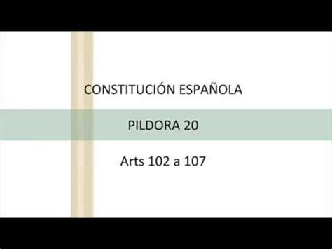 CONSTITUCIÓN ESPAÑOLA EN PÍLDORAS   PÍLDORA 20   Artículos ...