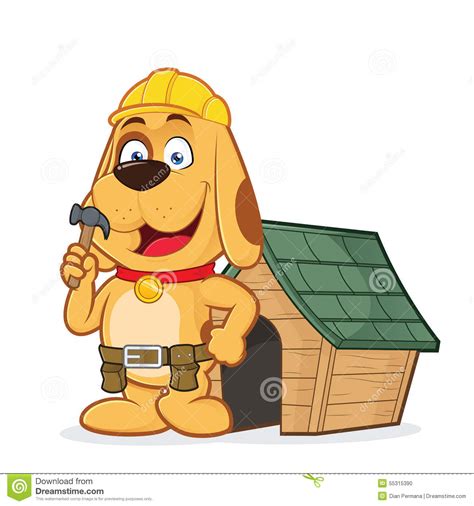 Constructor Del Perro Con La Casa De Perro Ilustración del Vector ...