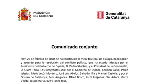 Consulta el comunicado conjunto entre el Gobierno de España y la ...