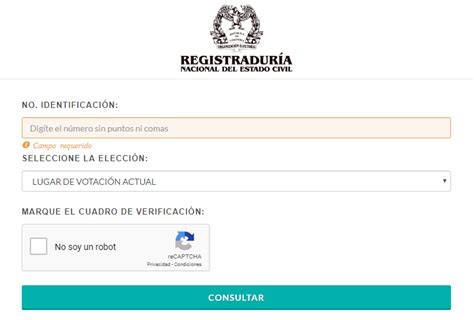 Consultar puesto de votación por cédula   Elecciones 2019
