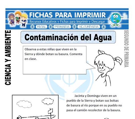 Contaminación del Agua para Segundo de Primaria   Fichas ...