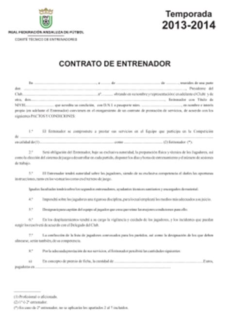 contrato de entrenador   Federación Vasca de Fútbol