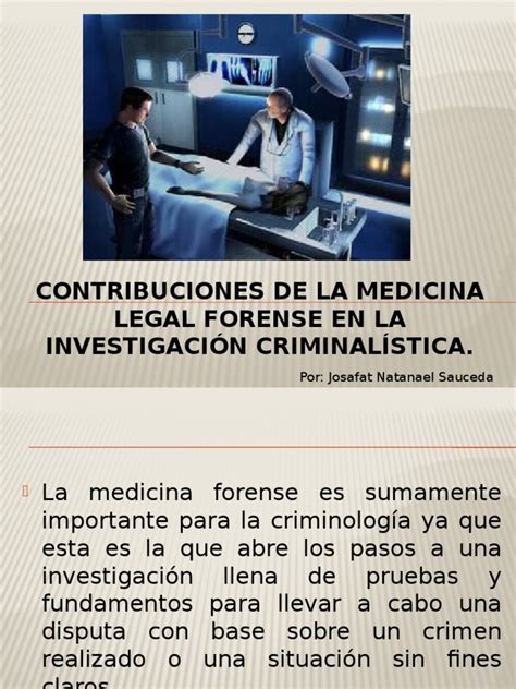 Contribuciones de La Medicina Legal Forense en La Inv ...