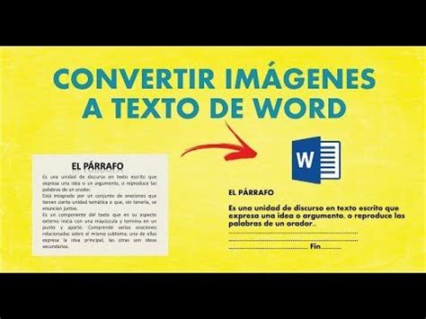 CONVERTIR IMAGEN A TEXTO DE WORD!   YouTube | Texto escrito, Textos ...