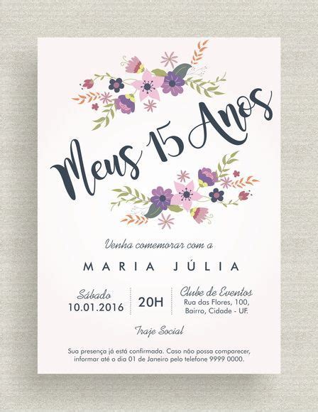 Convites para Festa de 15 anos Floral Aquarela | Tarjetas ...
